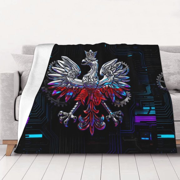Polish-Flag-Eagle Throw Blanket Warm Camping Outdoor Light Weight Cozy Blanket for Couch Sofa Bed 40"x30"