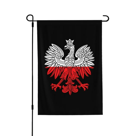 Polish Flag White Eagle Garden Flag 28x40 Double Sided Large Stained House Yard Flag For Outside Porch Lawn Decor