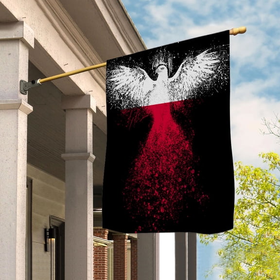 Polish Flag With Eagle Painting - Proud Poland House Flag (29.5x39.5) Double-Sided Decorative Polyester Indoor/Outdoor Flag