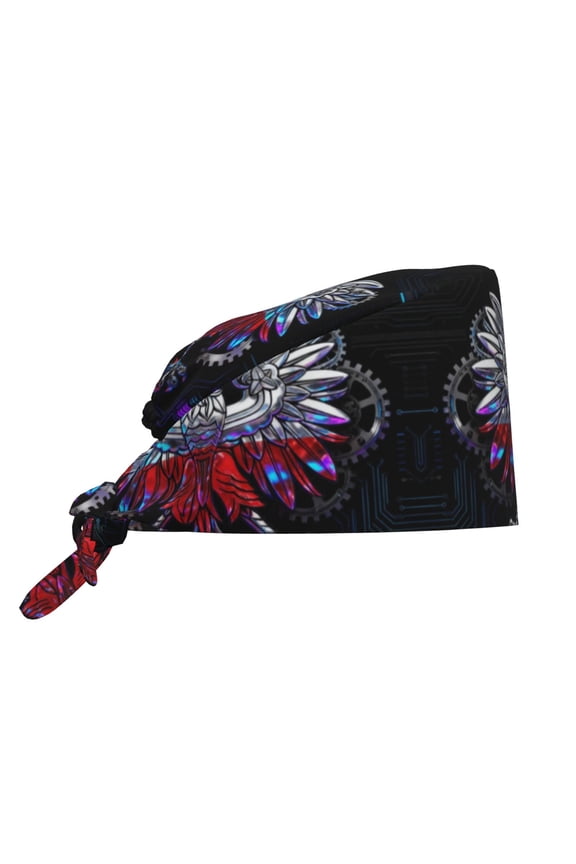 Polish-Flag Working Cap With Sweatband Adjustable Unisex Women Tie Back Hat