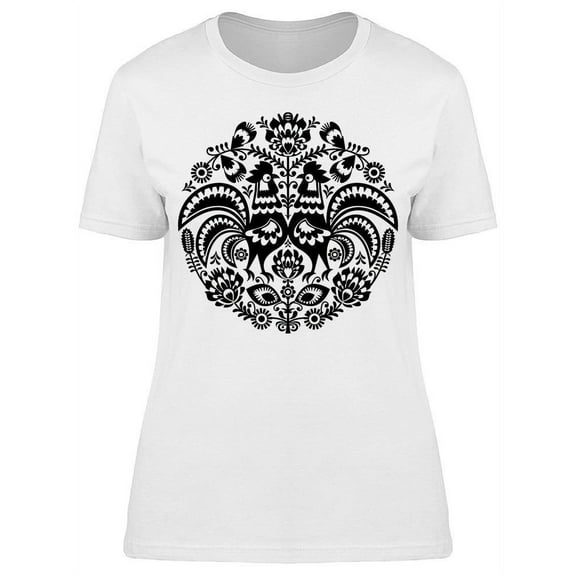 Polish Floral Folk Art T-Shirt Women -Image by Shutterstock, Female Small