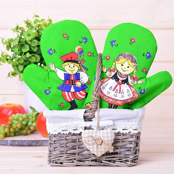 Polish Folk Art Krakow Lowicz 2 Oven Mitts