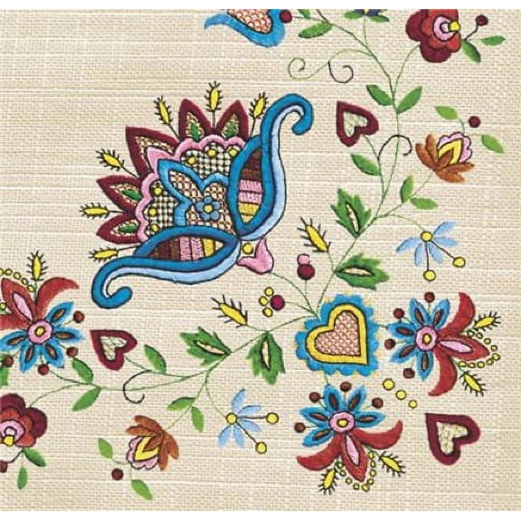 Polish Folk Kashubian Pattern - Decorative Patterned Lunch Paper Napkins 40pcs - Perfect for Decoupage, Party, Birthday, Special Occasions, Weddings
