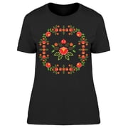 Polish Folk Pattern Art T-Shirt Women -Image by Shutterstock, Female x-Large