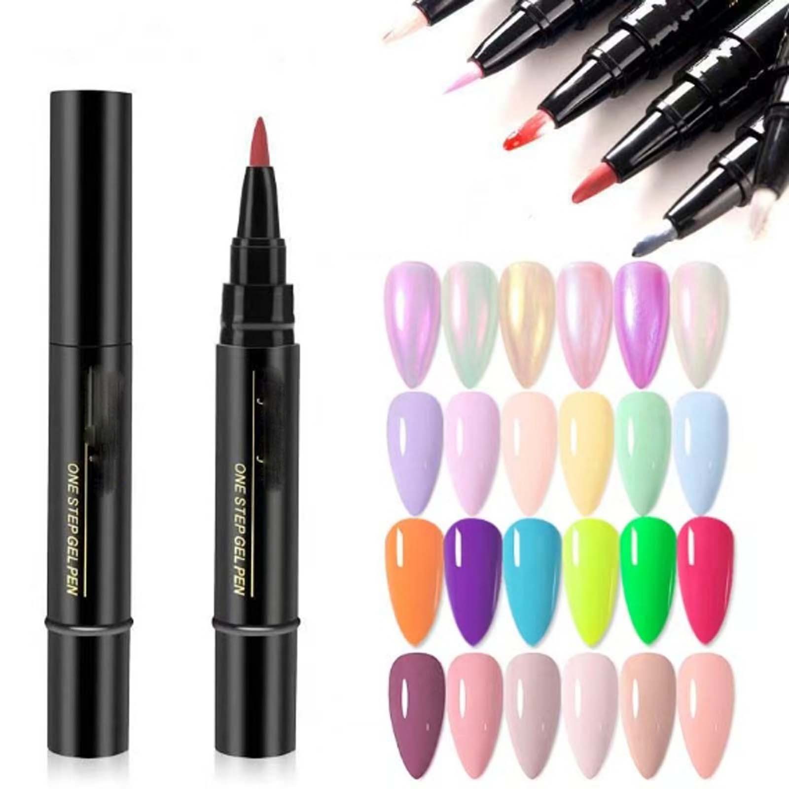 Polish Gel Pens,Quick Drying Nail Gel Art Pens For Women,Portable Nail Varnish with Fine Tip for Creative Decoration,Perfect DIY Art for Home, Parties, and Manicure Sessions