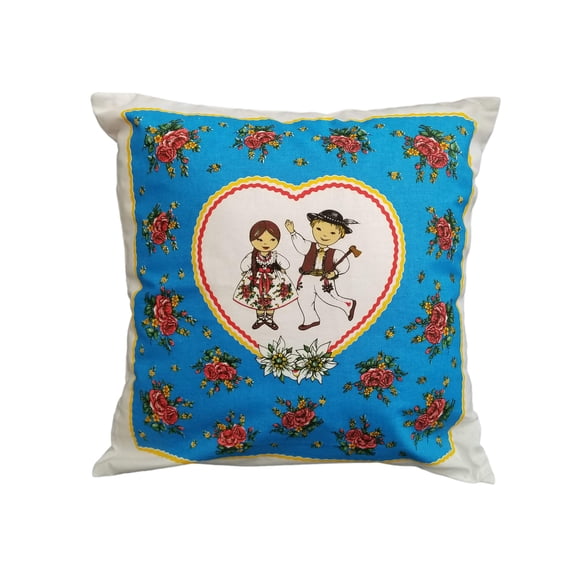 Polish Highlanders Folk Art Accent Pillow Case (Blue)