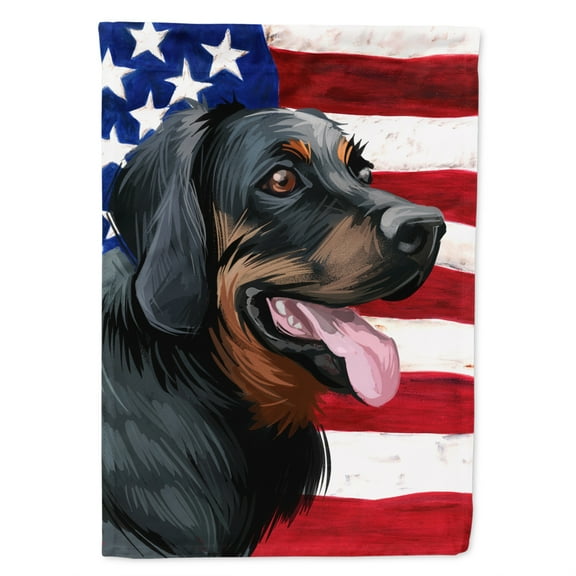 Polish Hunting Dog American Flag Flag Canvas House Size
