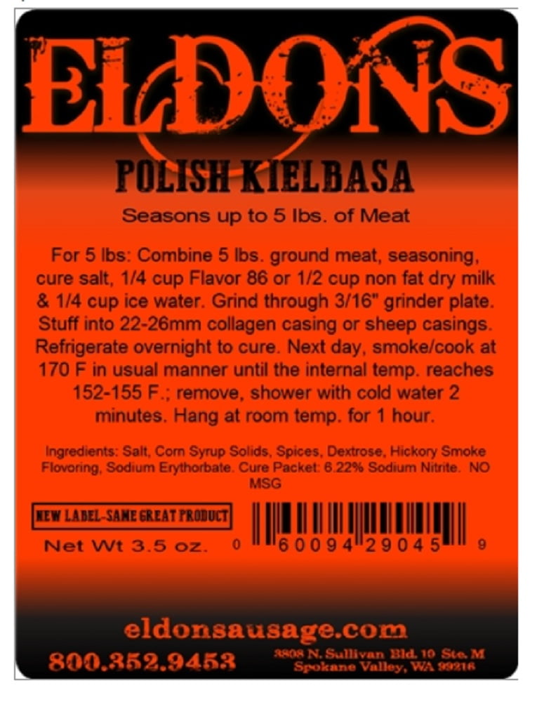 Polish Kielbasa Sausage Seasoning Spice Seasons 5 lbs of Meat 3.5 oz Packet