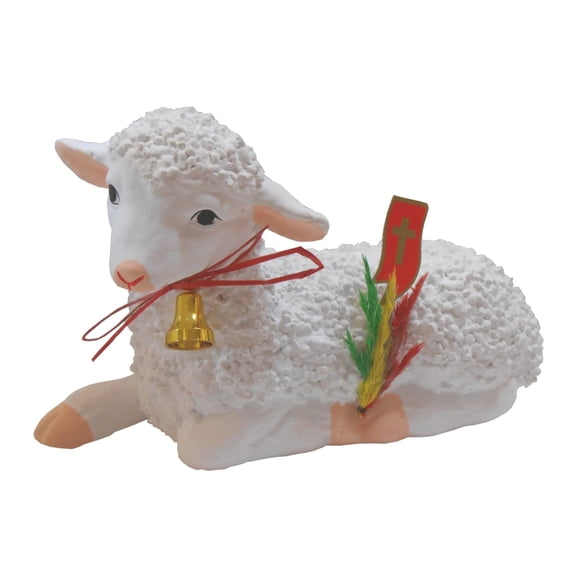 Polish Large Laying Easter Lamb (Baranek Wielkanocny), 7.5" Long