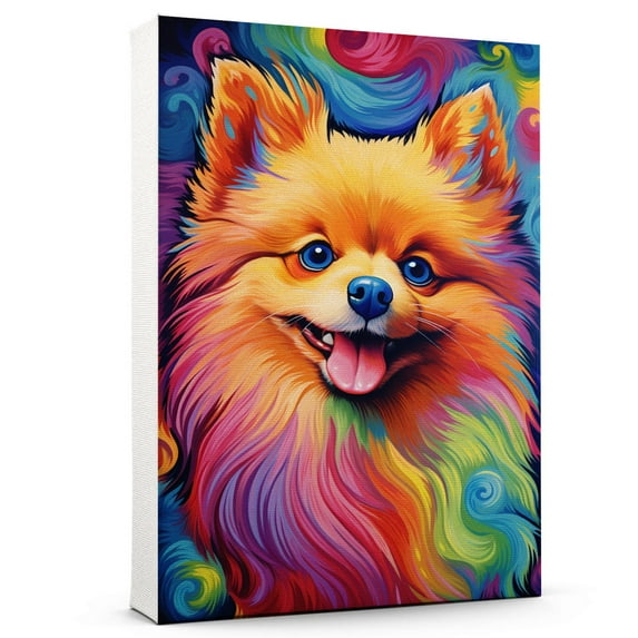 Polish Lowland Sheepdog Canvas Framed Gifts For Dog Lover Watercolor Dog Canvas Birthday Gifts For Father Hanging Decorations Retro Home (Gifts For Dad)