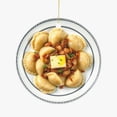 thumbnail image 1 of Polish Pierogis Half Moon Dough Filled Dumplings Poland Cuisine Dish Christmas Ornament, Food Foodie Novelty Xmas Tree Gift Accessory Funny Ornaments (Flat Design Printed on Ceramic, NOT 3D), 1 of 3