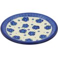 thumbnail image 1 of Polish Pottery 10¼-inch Lunch Plate (Bleu-belle Fleur Theme) Hand Painted in Boleslawiec, Poland + Certificate of Authenticity, 1 of 6