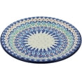 thumbnail image 1 of Polish Pottery 10¼-inch Lunch Plate (Graphic Armor Theme) Hand Painted in Boleslawiec, Poland + Certificate of Authenticity, 1 of 6