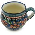 thumbnail image 1 of Polish Pottery 11 oz Bubble Mug (Poppies Theme) Signature UNIKAT Hand Painted in Boleslawiec, Poland + Certificate of Authenticity, 1 of 6