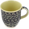 thumbnail image 1 of Polish Pottery 11 oz Mug (Black Lace Theme) Hand Painted in Boleslawiec, Poland + Certificate of Authenticity, 1 of 6