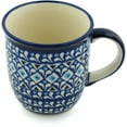 thumbnail image 1 of Polish Pottery 11 oz Mug (Blue Diamond Dream Theme) Hand Painted in Boleslawiec, Poland + Certificate of Authenticity, 1 of 6