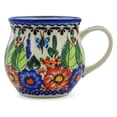 thumbnail image 1 of Polish Pottery 12 oz Bubble Mug (Spring Splendor Theme) Signature UNIKAT Hand Painted in Boleslawiec, Poland + Certificate of Authenticity, 1 of 6