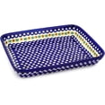 thumbnail image 1 of Polish Pottery 13¼-inch Rectangular Baker (Mosquito Theme) Hand Painted in Boleslawiec, Poland + Certificate of Authenticity, 1 of 6