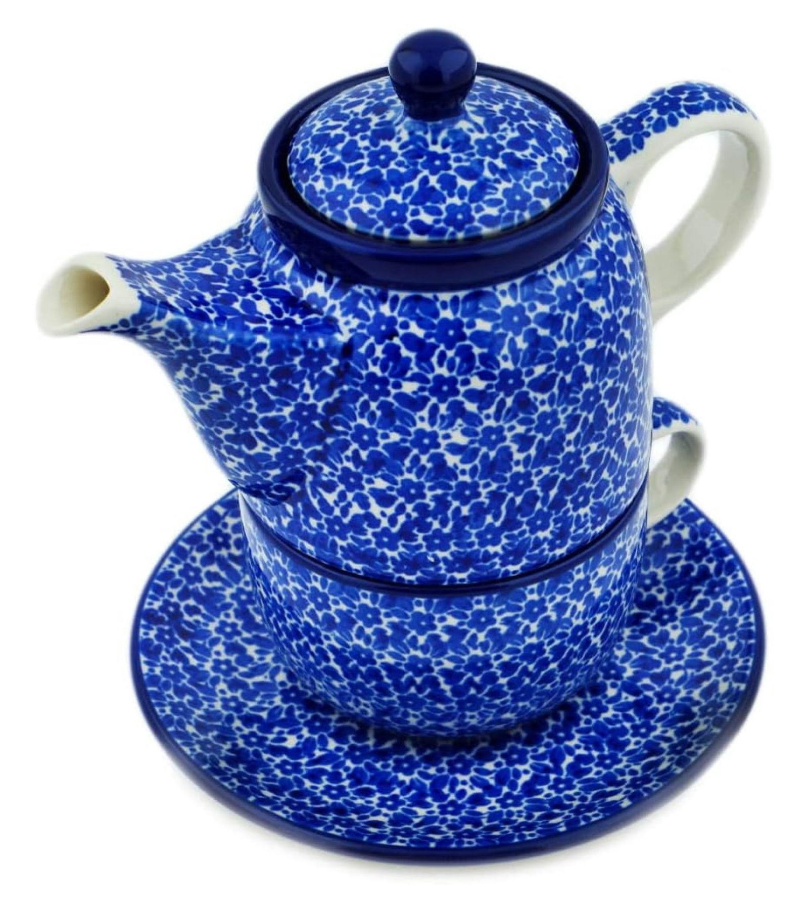 Polish Pottery 3.5-Inch Tea Bag Or Lemon Plate - Berry Burst 