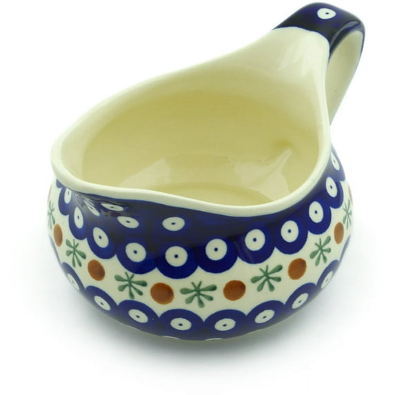 Polish Pottery 18 oz Gravy Boat (Mosquito Theme) Hand Painted in Boleslawiec, Poland + Certificate of Authenticity