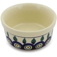 thumbnail image 1 of Polish Pottery 3½-inch Bowl (Peacock Leaves Theme) Hand Painted in Boleslawiec, Poland + Certificate of Authenticity, 1 of 6