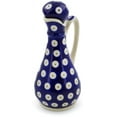 thumbnail image 1 of Polish Pottery 4 oz Bottle (Blue Eyed Peacock Theme) Hand Painted in Boleslawiec, Poland + Certificate of Authenticity, 1 of 6