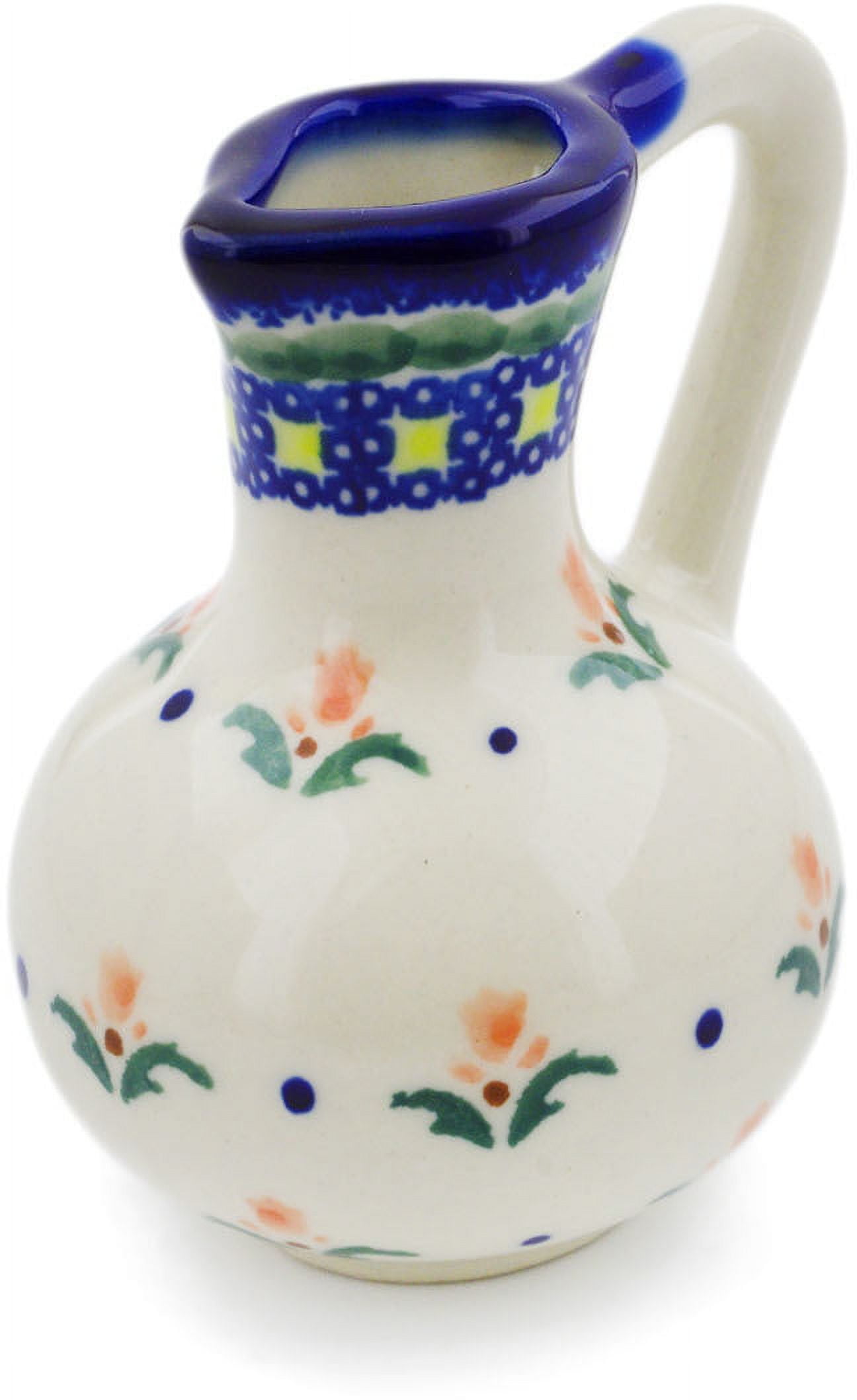 Polish Pottery 4 oz Pitcher (Cocentric Tulips Theme) Hand Painted in ...