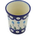 thumbnail image 1 of Polish Pottery 4 oz Tumbler (Peacock Tulip Garden Theme) Hand Painted in Boleslawiec, Poland + Certificate of Authenticity, 1 of 6