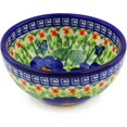 Polish Pottery 6inch Bowl (Summer Poppies Theme) Signature UNIKAT