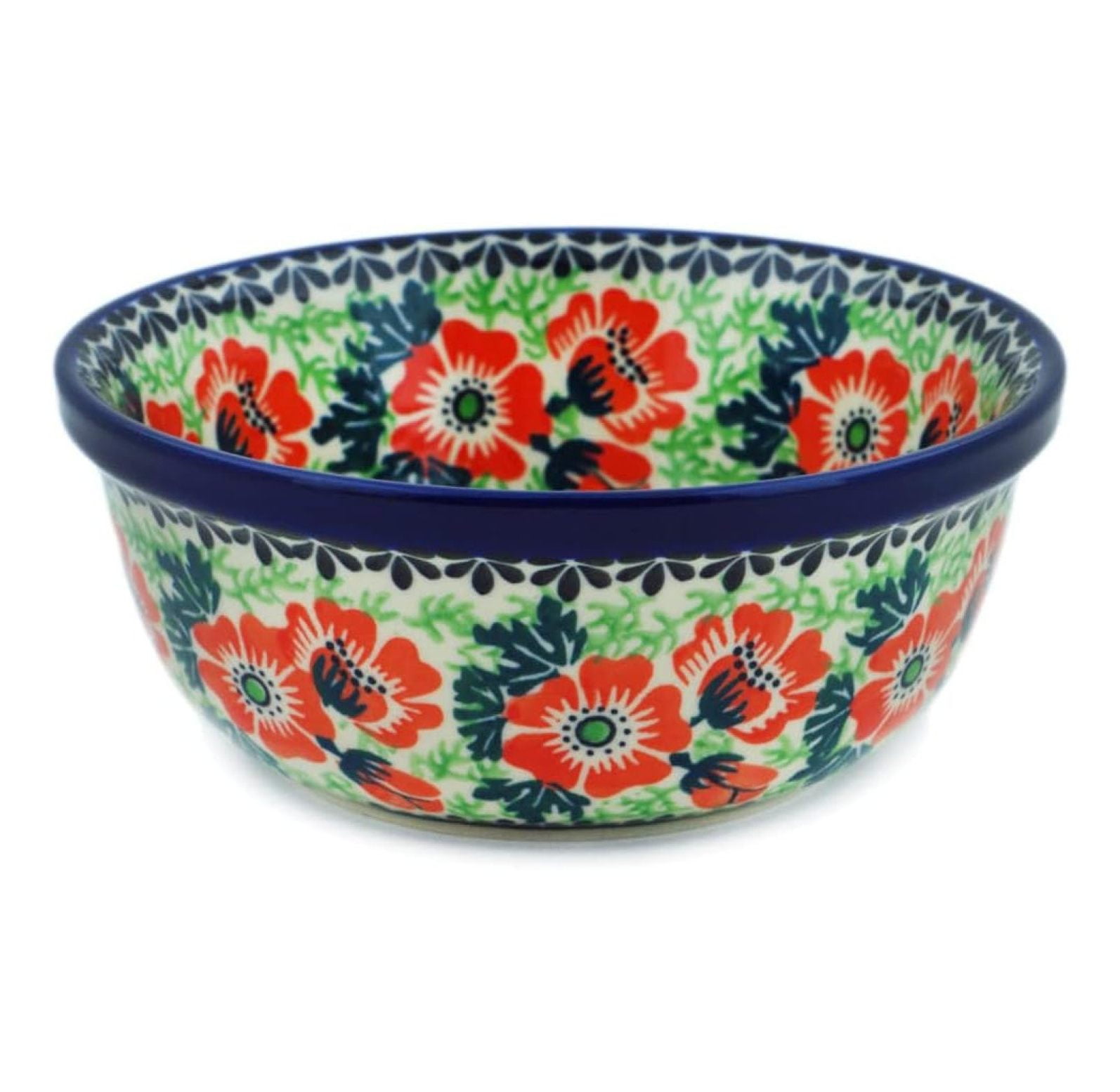 Polish Pottery 6-inch Bowl made by Ceramika Artystyczna (Marvellous Surprise Theme) Signature UNIKAT + Certificate of Authenticity