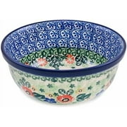 Polish Pottery 6¼-inch Bowl made by Ceramika Artystyczna (Window Views Theme) Signature UNIKAT + Certificate of Authenticity