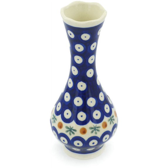 Polish Pottery 6¾-inch Vase (Mosquito Theme) Hand Painted in Boleslawiec, Poland + Certificate of Authenticity