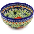 thumbnail image 1 of Polish Pottery 7½-inch Bowl (Happiness Theme) Signature UNIKAT Hand Painted in Boleslawiec, Poland + Certificate of Authenticity, 1 of 6
