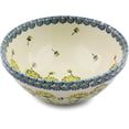 thumbnail image 1 of Polish Pottery 7-inch Bowl (Yellow Dandelions Theme) Hand Painted in Boleslawiec, Poland + Certificate of Authenticity, 1 of 6
