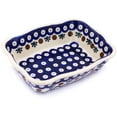 thumbnail image 1 of Polish Pottery 7¾-inch Rectangular Baker (Mosquito Theme) Hand Painted in Boleslawiec, Poland + Certificate of Authenticity, 1 of 6