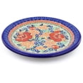 thumbnail image 1 of Polish Pottery 9¾-inch Lunch Plate (Bold Poppies Theme) Signature UNIKAT Hand Painted in Boleslawiec, Poland + Certificate of Authenticity, 1 of 6