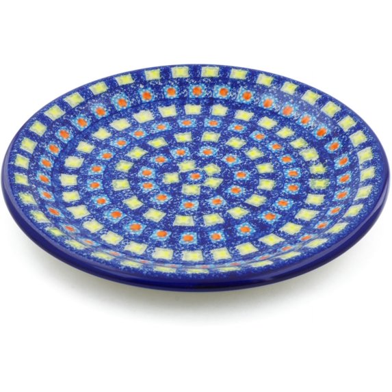 Polish Pottery 9¾-inch Lunch Plate (Mosaic Tile Theme) Hand Painted in Boleslawiec, Poland + Certificate of Authenticity