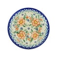 thumbnail image 1 of Polish Pottery 9-inch Pasta Bowl (Peach Tudor Rose Theme) Hand Painted in Boleslawiec, Poland + Certificate of Authenticity, 1 of 6