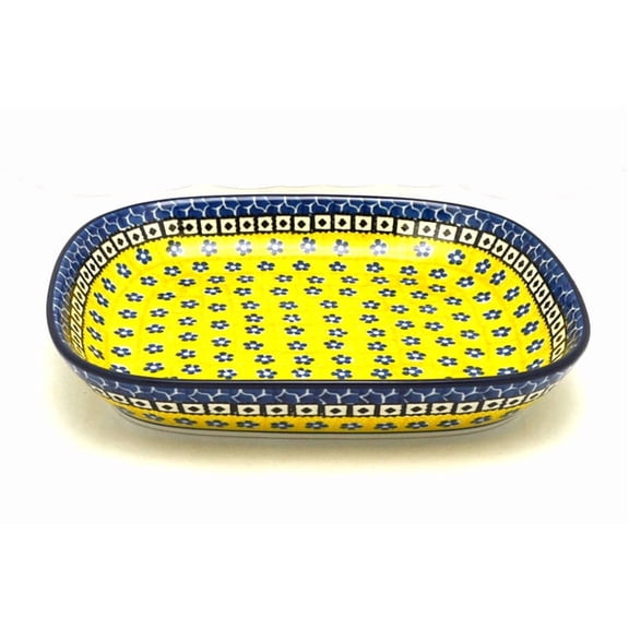 Polish Pottery Baker - Shallow Rectangular - Small - Sunburst