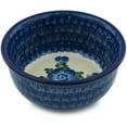 thumbnail image 1 of Polish Pottery Bowl 5-inch Polmedia Blue Poppies Theme Hand Painted in Boleslawiec, Poland + Certificate of Authenticity, 1 of 6