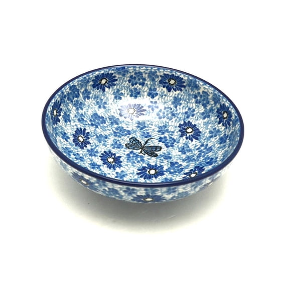 Polish Pottery Bowl - Contemporary Salad - Blue Dragonfly
