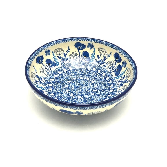 Polish Pottery Bowl - Contemporary Salad - Evening Poppies