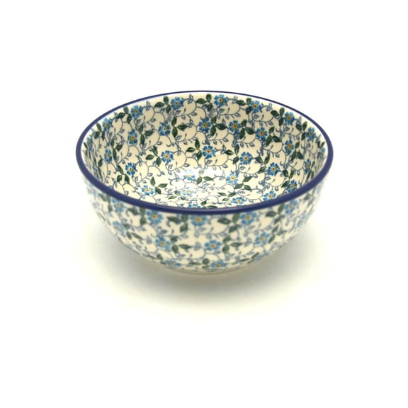 Polish Pottery Bowl - Coupe Cereal - Forget-Me-Knot