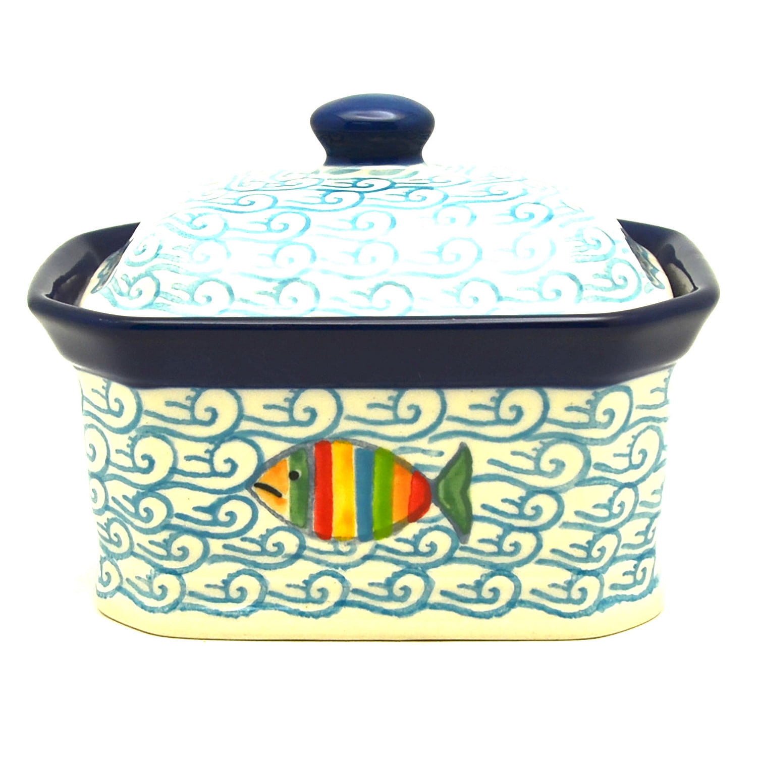 Polish Pottery Cake Box - Small - Rainbow Fish - Walmart.com