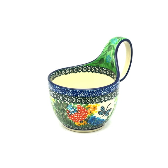 Polish Pottery Loop Handle Bowl - Unikat Signature U4612 - Walmart.com