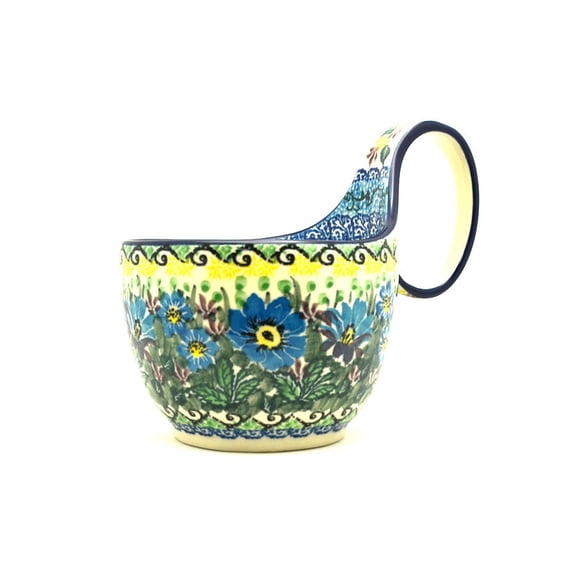 Polish Pottery Loop Handle Bowl - Unikat Signature U4613