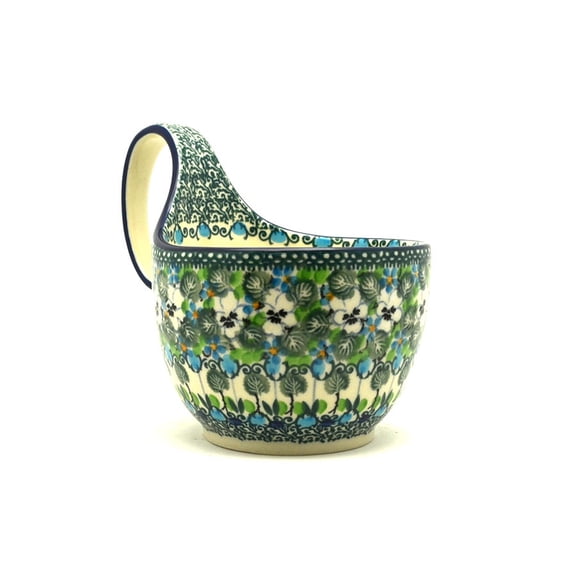 Polish Pottery Loop Handle Bowl - Unikat Signature U4795