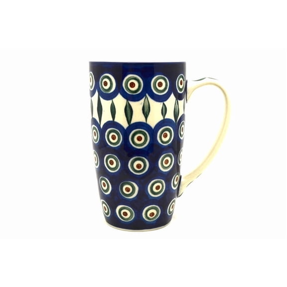 Polish Pottery Mug - 12 oz. Cafe - Peacock