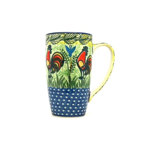 Polish Pottery Mug - 12 oz. Cafe - Unikat Signature U2663