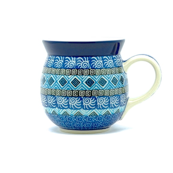 Polish Pottery Mug - 15 oz. Bubble - Aztec Sky